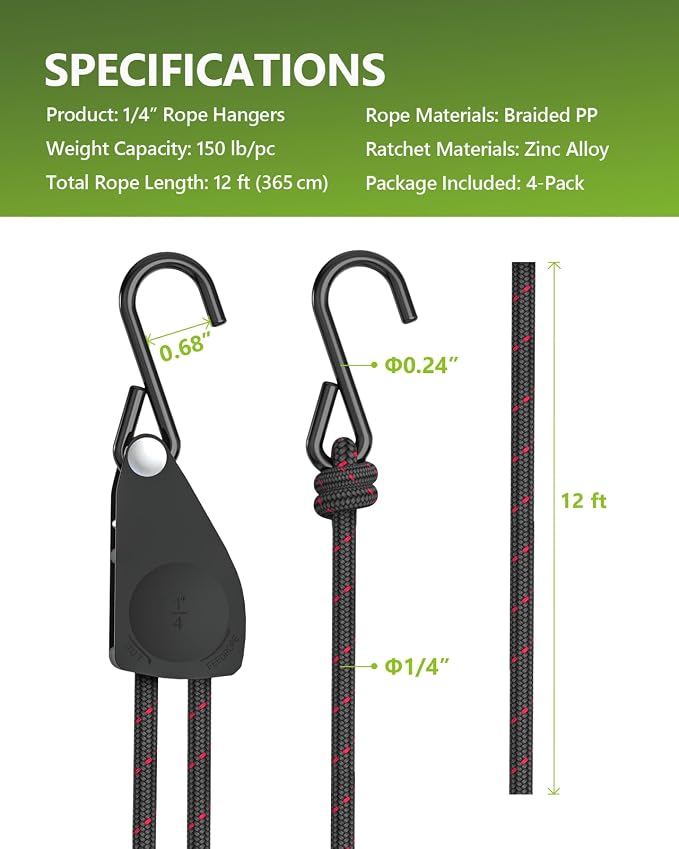 Kayak Straps Tie Downs 4 Pack, Roof Rack Straps Adjustable Ratchet Tie Down - Image 9