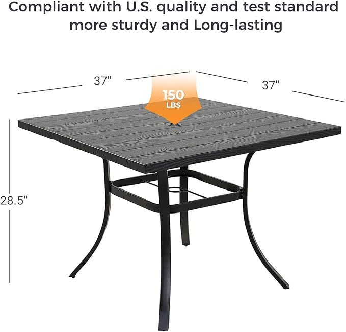 Grand patio 5-Piece Outdoor Dining Set, 4 Leather-Look Wicker Swivel Patio - Image 5