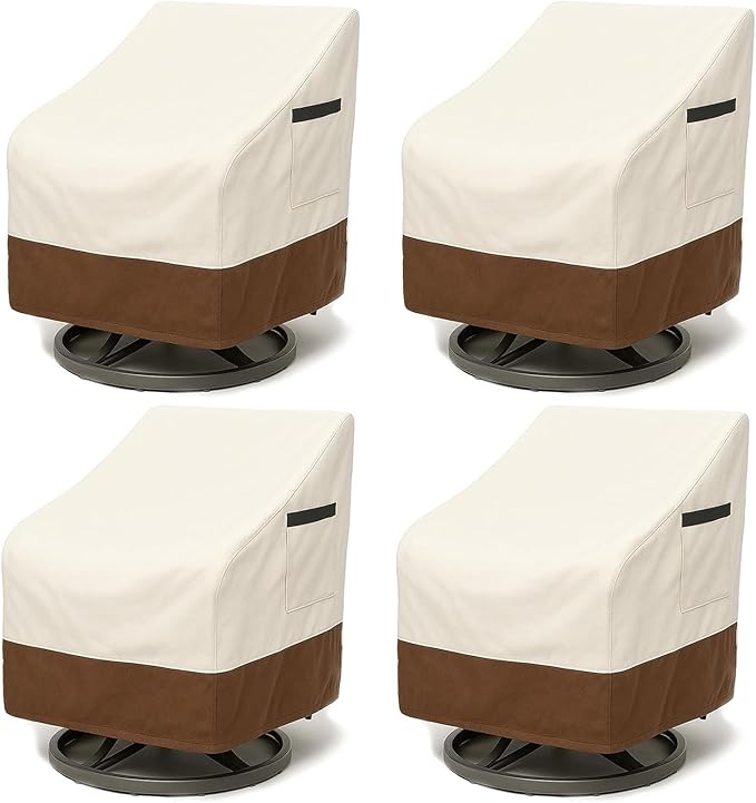 Outdoor Patio Chair Covers 4-Pack, Heavy Duty 600D Oxford Fabric, Weather by Unknown
