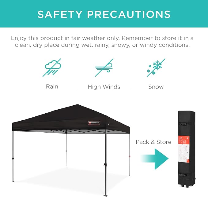 Best Choice Products 10x10ft Pop Up Canopy Tent, Outdoor Shade, 1 Person 1 - Image 5