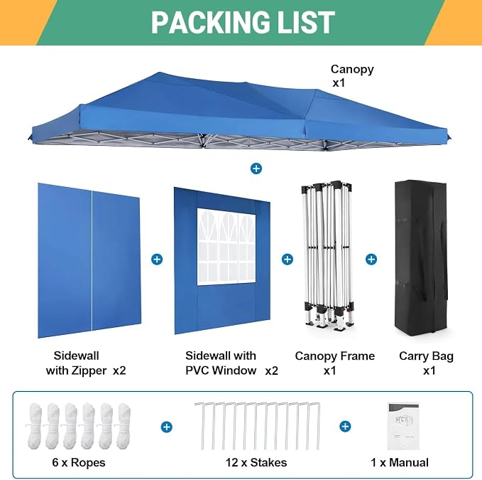 COBIZI Canopy 10x20 Pop Up Canopy - Image 5