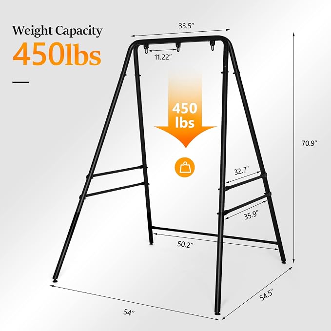 ONCLOUD Outdoor Hanging Chair Stand, Heavy-Duty 450 LBS Support Outdoor Hammock - Image 3