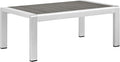 Modway Shore Aluminum Outdoor Patio Coffee Table in Silver Gray by Modway