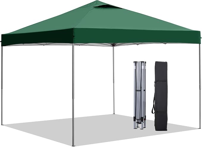 GDY 10x10 Pop Up Canopy Tent, Easy Set up Outdoor Silver Coated Beach Gazebos by GDY