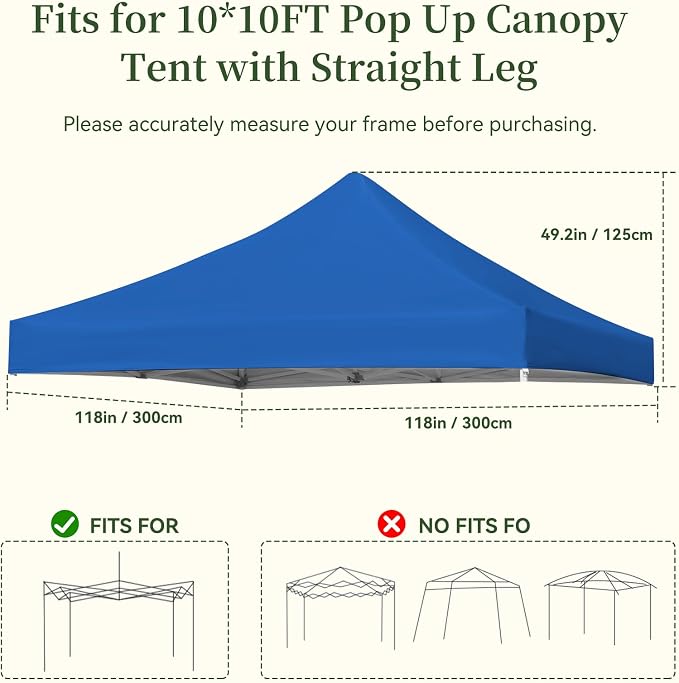 10x10 Canopy Replacement Top Cover - Image 2