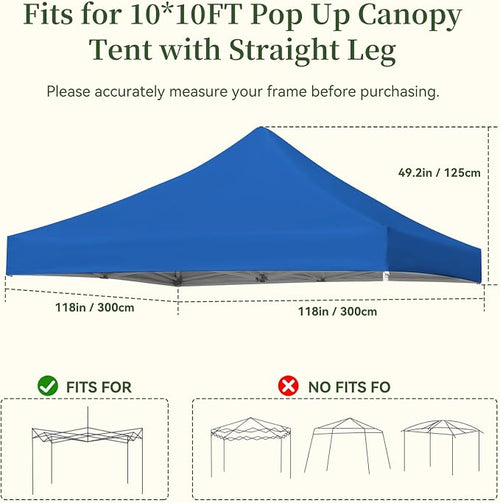 10x10 Canopy Replacement Top Cover - Image 2