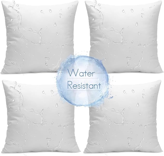 Ashler Outdoor Pillows, 18 x 18 Pillow Inserts Set of 4, Waterproof Throw by AshlerHomeDeco