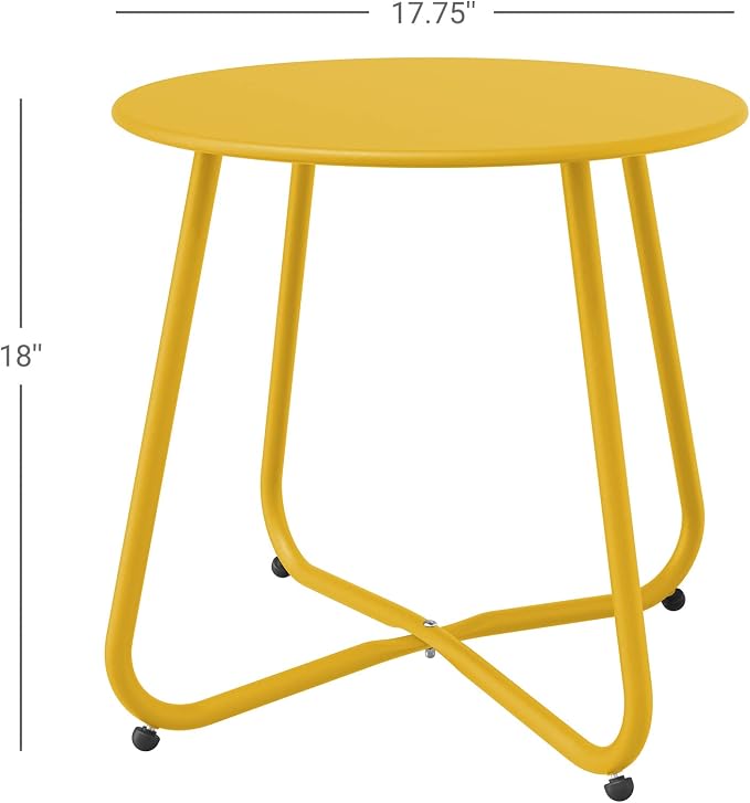 Grand patio Small Round Side Table, 18-inch Outdoor Side Table - Image 3