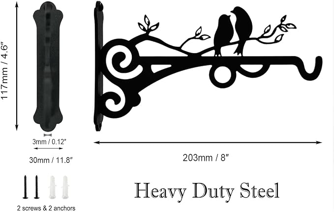 Multipurpose Hanging Basket Plant Brackets Outdoor Indoor, Heavy Duty Solid - Image 4