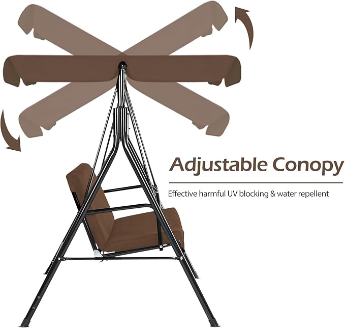 AECOJOY Porch Swing with Stand. 3-Seat Outdoor Clearance Porch Swings - Image 2