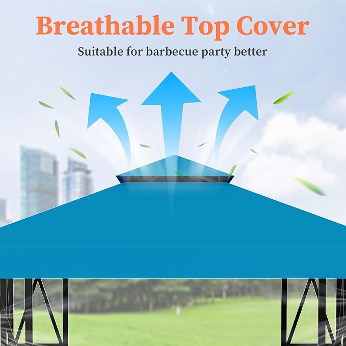 Gazebo Canopy Replacement 10x10ft Outdoor Shelter - Image 3