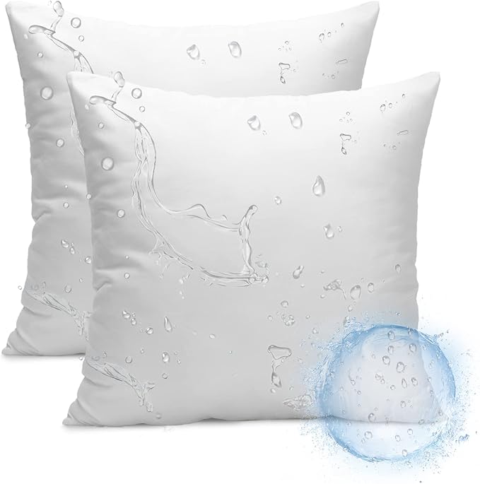 Ashler 20 x 20 Outdoor Pillows, Waterproof Inserts Set of 2 Throw Pillow Inserts by AshlerHomeDeco
