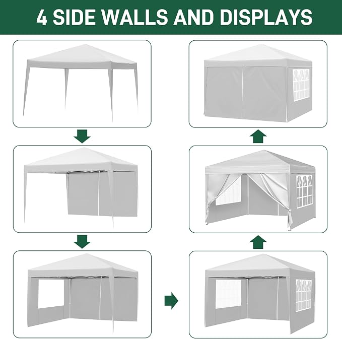 Outvita 10x10ft Ez Pop Up Canopy, Portable Instant Canopy Tent - Image 4