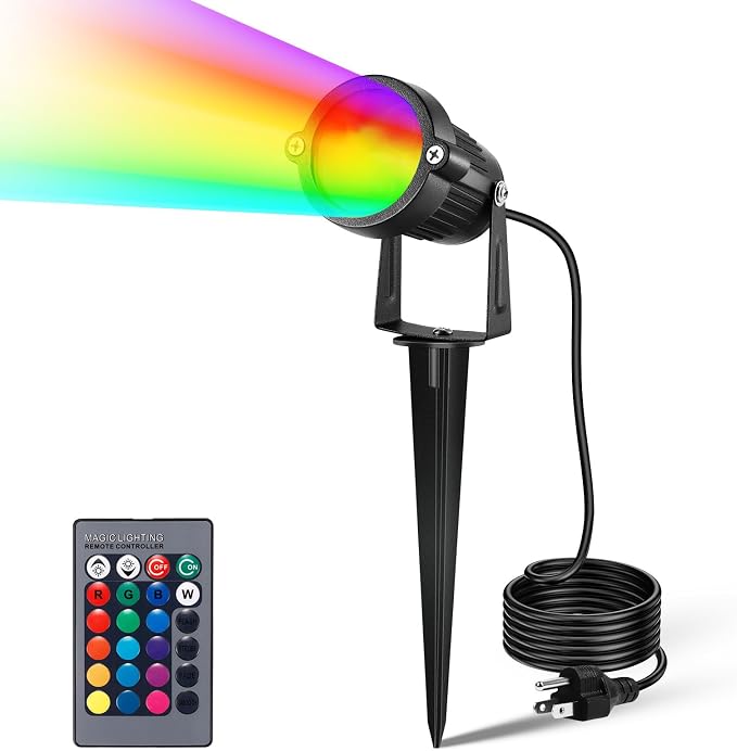 LemonBest Landscape Lighting - 6W RGB Color Changing Halloween Landscape Lights by LemonBest