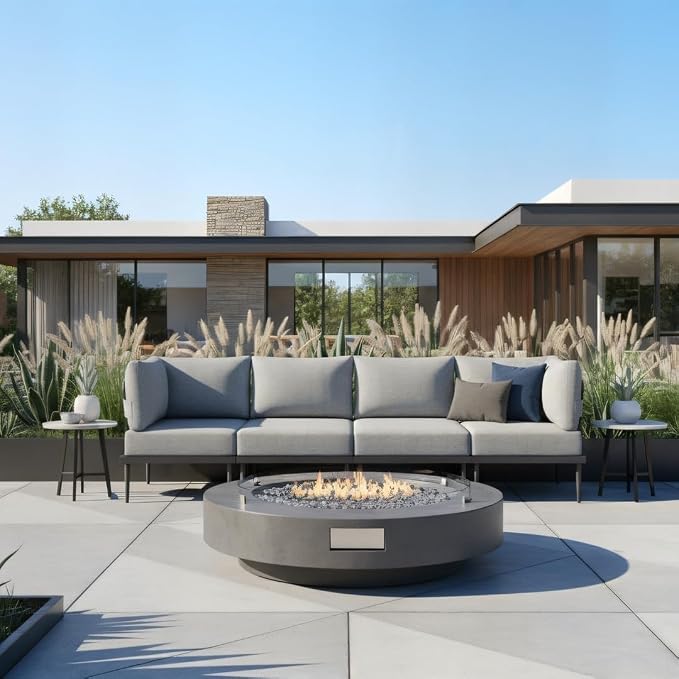 Sundale Outdoor 4 Pieces Patio Furniture Set, Metal Sectional Sofa Patio - Image 7