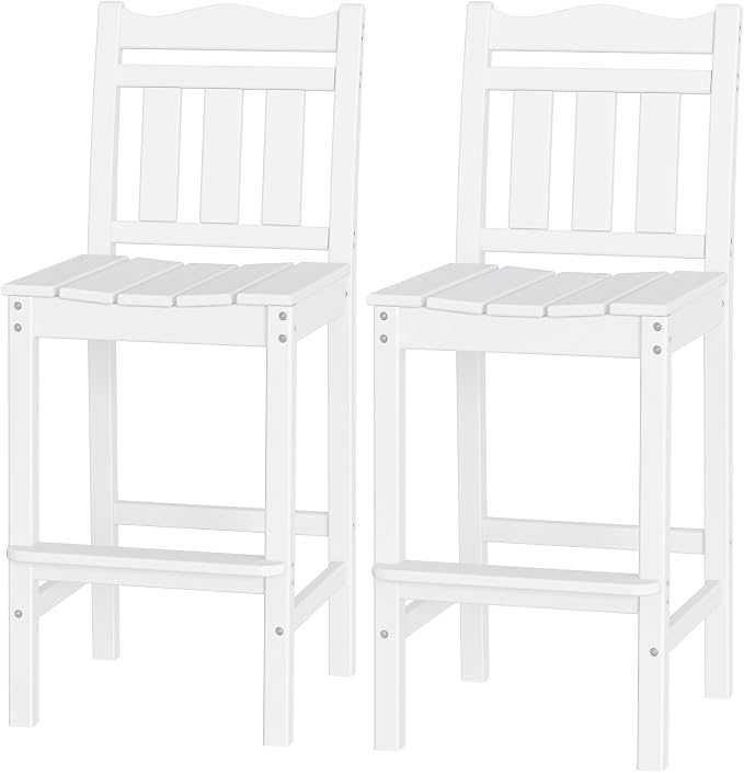 nalone Outdoor Bar Stools Set of 2, HDPE Tall Adirondack Chairs Bar Chairs by NALONE