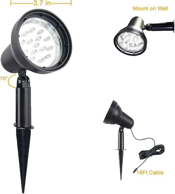 SUNLONG Solar Powered Spot Lights Outdoor Waterproof 2 in 1 Bright Solar - Image 6