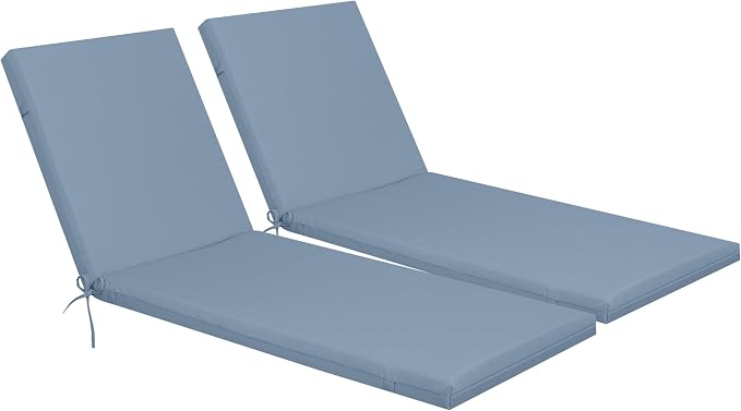 Only choice Outdoor Chaise Lounge Cushion Set of 2, Replacement Seat Cushion by ONLYCHOICE