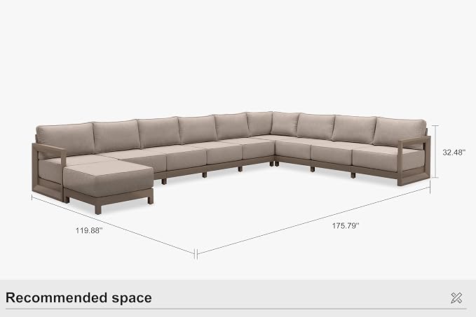 PURPLE LEAF Patio Furniture Set U-Shaped Outdoor Couch - Image 9