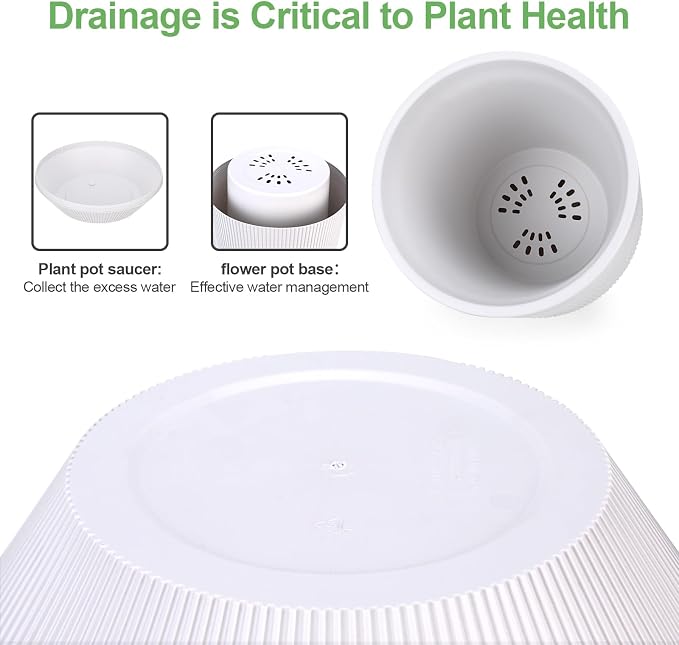 Plant Pots，Set of 2 Plastic Large Pots - Image 4