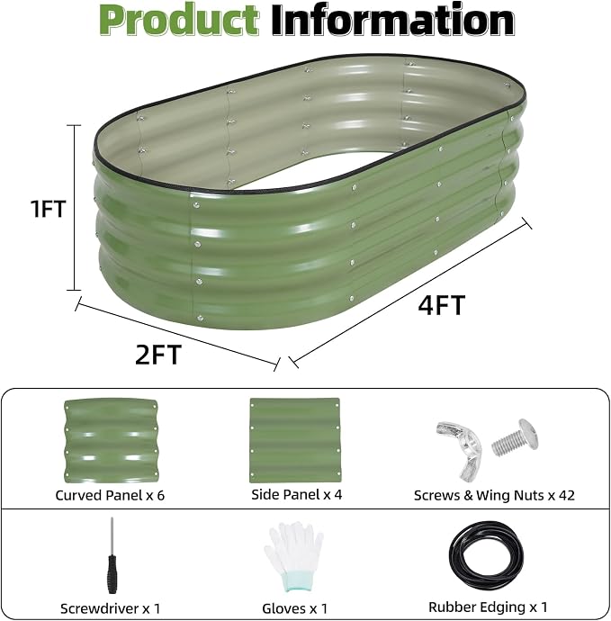 G GOOD GAIN Galvanized Metal Raised Garden Bed Kit - Image 2
