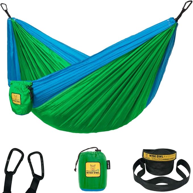 Wise Owl Outfitters Camping Hammock – 500lbs Portable Hammock by WiseOwlOutfitters