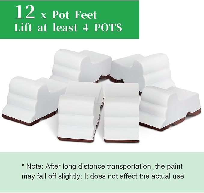 Kigeli 12 Pcs Resin Pot Feet for Outdoor Planters 3 Inch Long 1.5 Inch Tall - Image 6