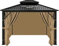 slashome 12'x14' Gazebo Curtains Outdoor Waterproof, Khaki Universal by SLASHOME
