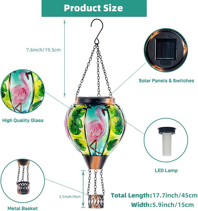 Starsoul Flamingo Hot Air Balloon Solar Lantern Solar Hot Air Balloon - Image 5