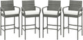COSTWAY Wicker Bar Stools Set of 4, Patio Bar Height Chairs by COSTWAY