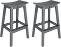 VINGLI 29" Outdoor Bar Stools Set of 2, HDPE Poly Lumber Bar Chairs by VINGLI