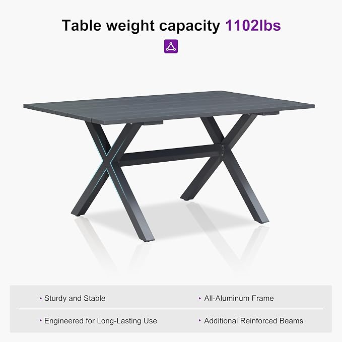 PURPLE LEAF 7 Pieces Outdoor Dining Set Patio Furniture Set - Image 3
