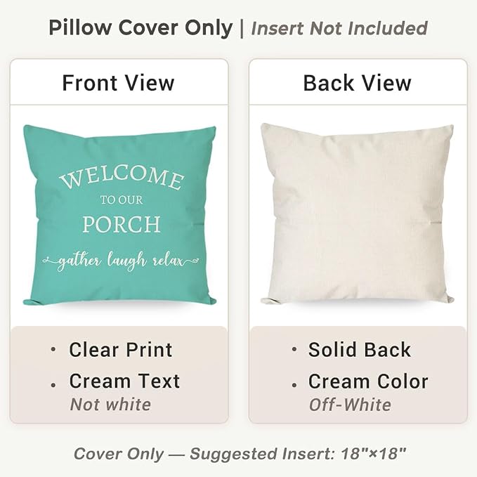 PANDICORN Welcome to Our Porch Stay Awhile Farmhouse Decorative Throw Pillow - Image 4