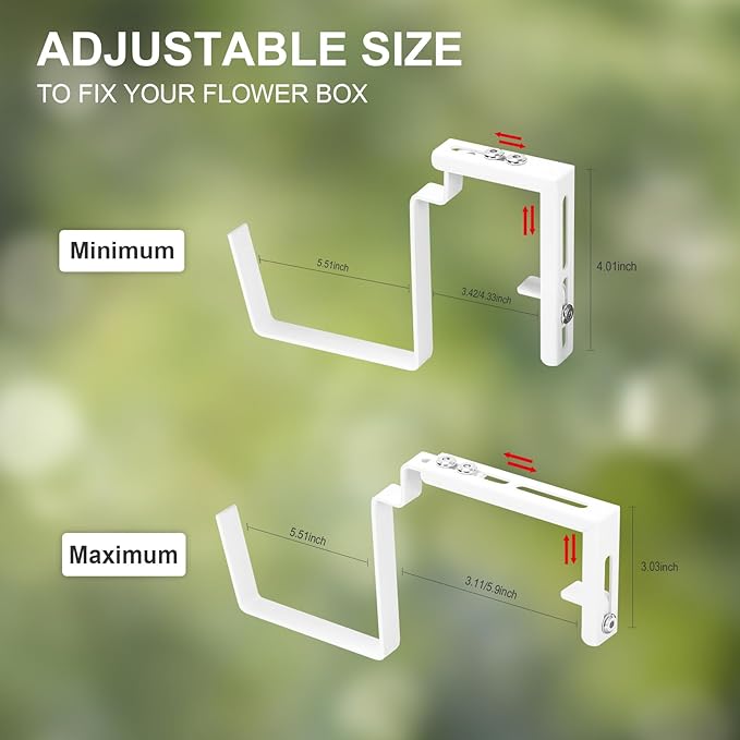 smusei Railing Planter Box 4 Pack Window Boxes Planters - Image 2