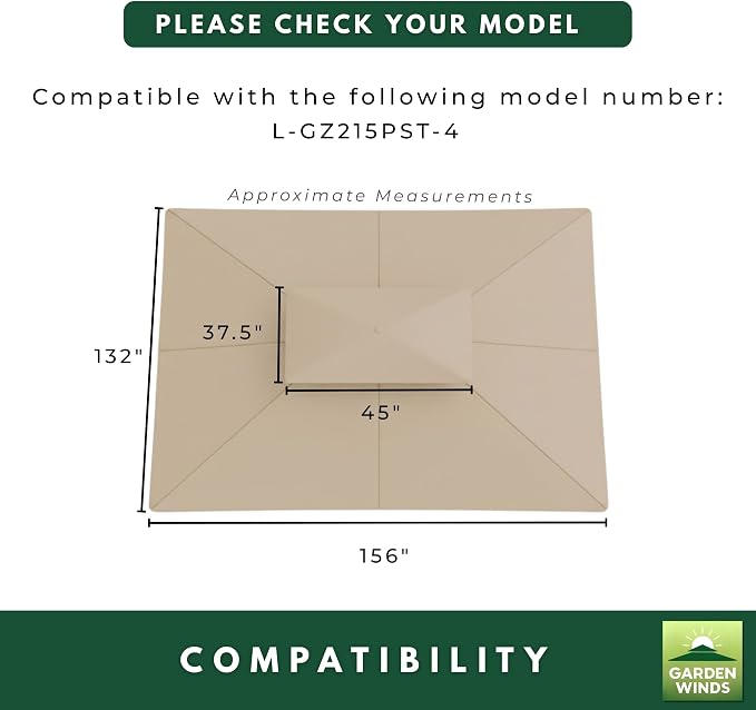 Garden Winds Durable 350 Replacement Canopy Top Compatible - Image 6