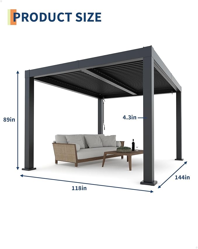 Garvee Louvered Pergola - Image 4