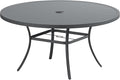 VICLLAX 63" Round Patio Table, Outdoor Dining Table by HOME
