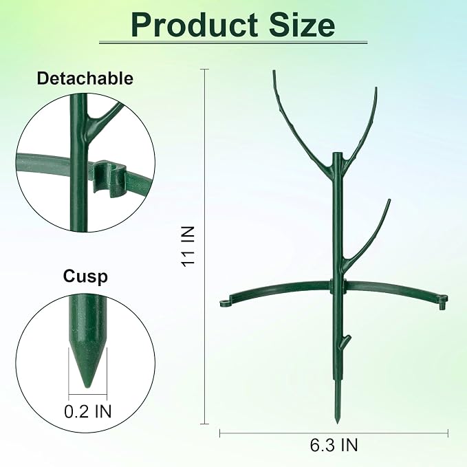 9 Pcs Plant Support Stakes & Plant Cage Support Rings, Plant Supports - Image 2