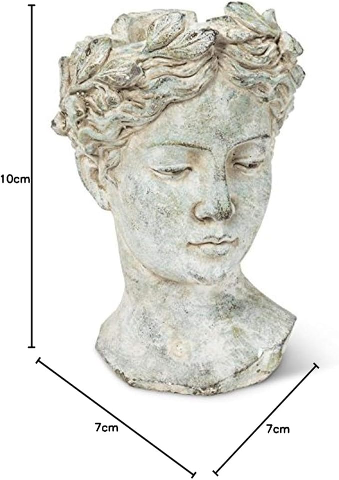 Abbott Collection Goddess Head Planter – Large Cement Indoor and Outdoor - Image 9