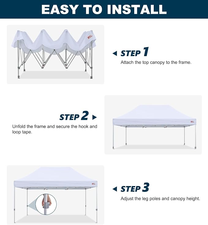 MASTERCANOPY Pop Up Canopy Tent 10x15 Instant Shelter - Image 5