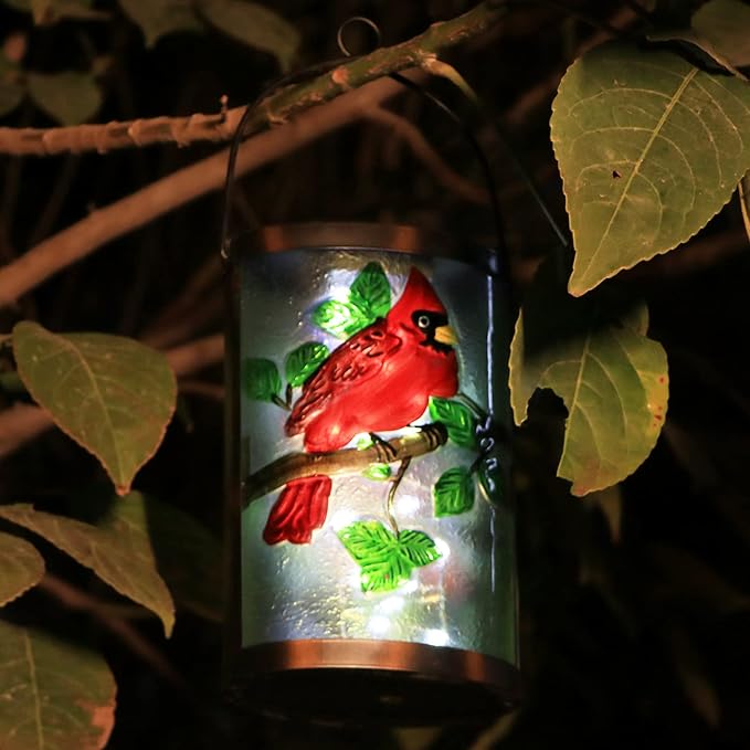Hanging Solar Lantern Outdoor Decorative Waterproof LED Solar Cardinal Lights - Image 5