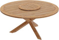 Modway Wellspring Outdoor Patio Round Teak Wood 63" Dining Table in Natural by Modway