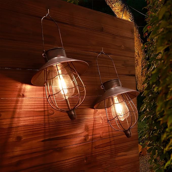 YAKii 6 Pack Solar Lantern Hanging Waterproof Outdoor Metal Solar Lamp - Image 7