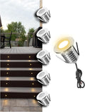 Low Voltage Deck Light 6 Pack, 3W 250LM Landscape Lighting, φ48 mm Recessed LED by MALORY