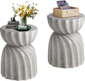 COSIEST Outdoor Side Table, 2 Pieces Concrete Contemporary Lightweight Side by COSIEST