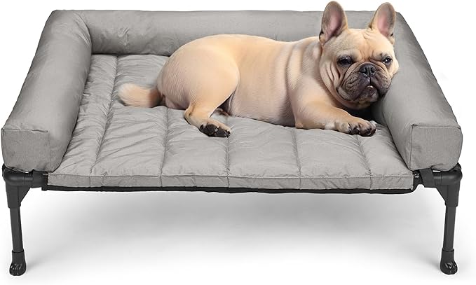 Veehoo Cooling Elevated Dog Bed Add Removable Waterproof Bolster Cushion Mat by Veehoo