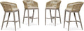 PURPLE LEAF Outdoor Bar Stool Set of 4 Rattan Wicker Patio Stool Bar Height by PURPLELEAF