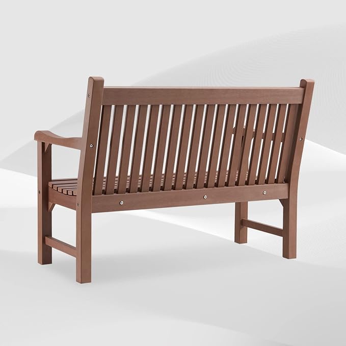 Psilvam Garden Bench, 2-Person Poly Lumber Patio Bench, All-Weather Outdoor - Image 4