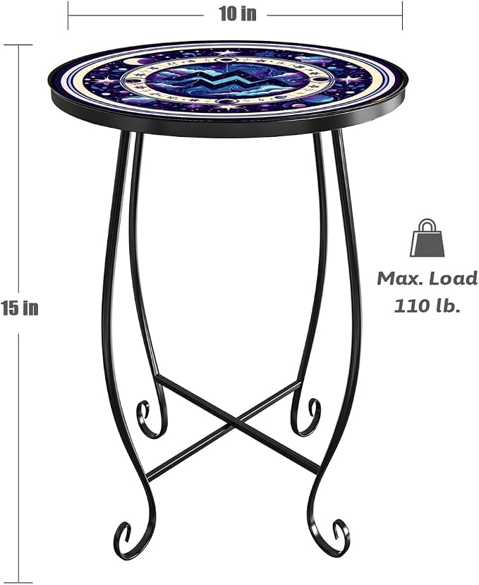 15 Inch Tall Patio Side Table, Small Patio Table - Image 2