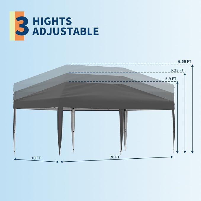 Garvee 10x10 Pop Up Canopy Tent, Heavy Duty Commercial Instant Shelter - Image 4